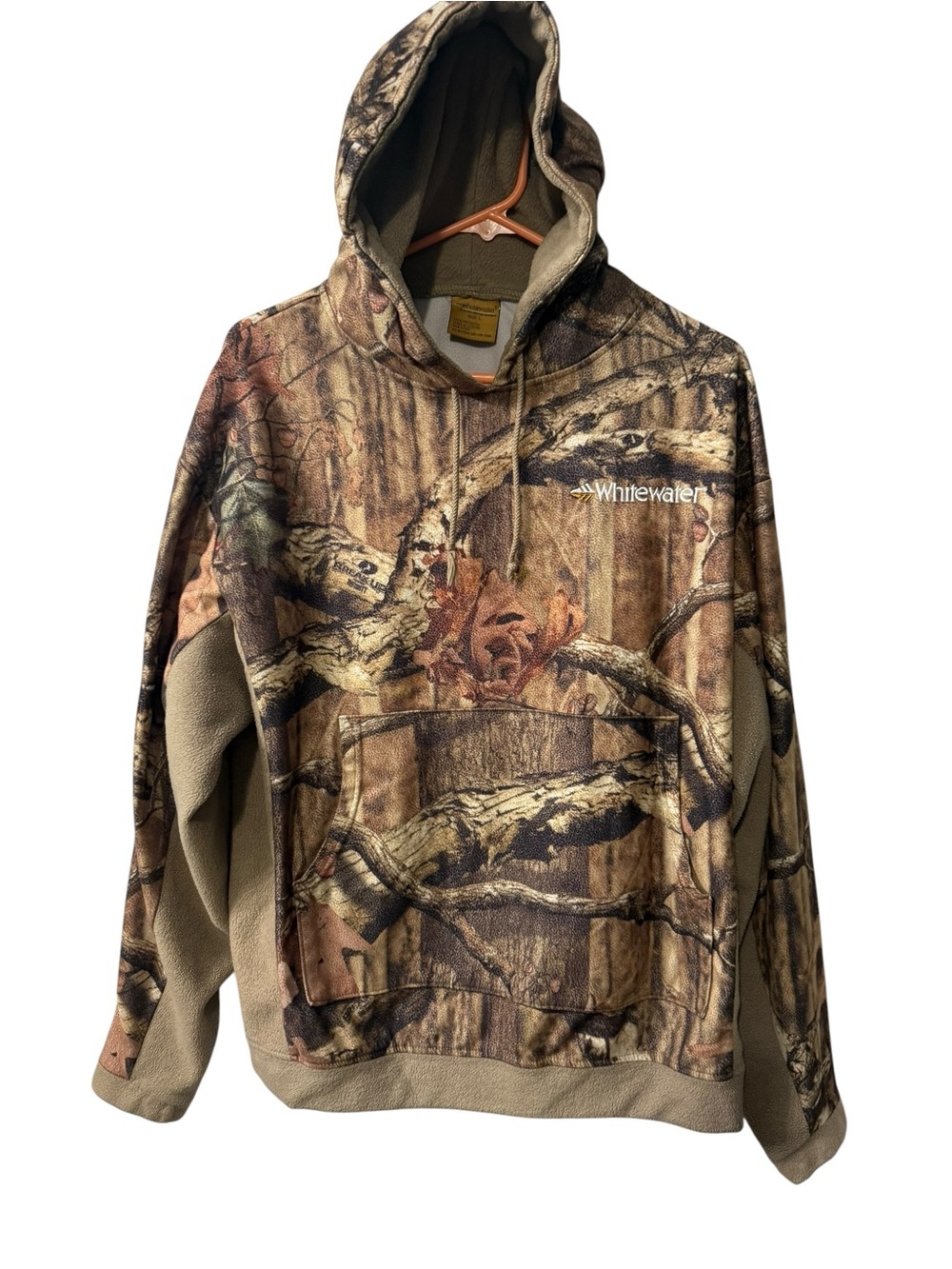 Men's Camo Hooded Pullover by Whitewater EUC Size Large